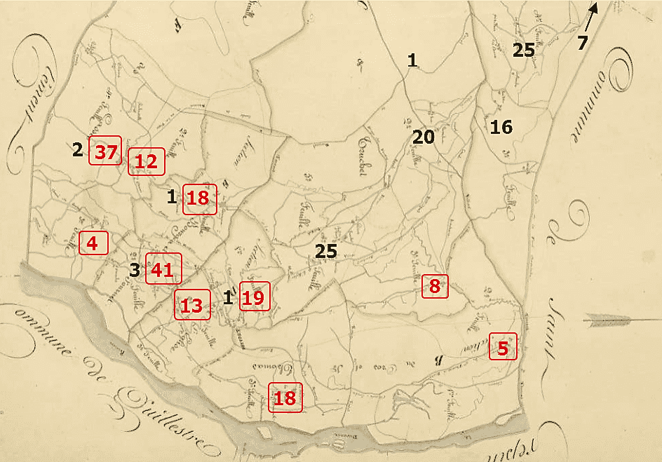 situation des maisons et des bâtiments ruraux